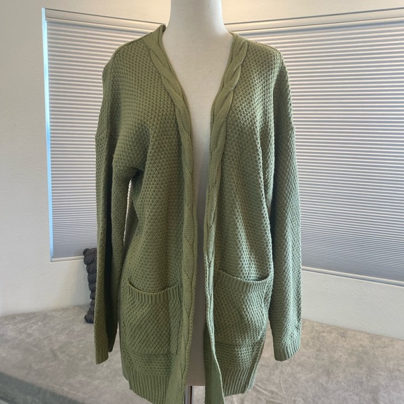 Green Cardigan Knit Sweater - Picture 3 of 8